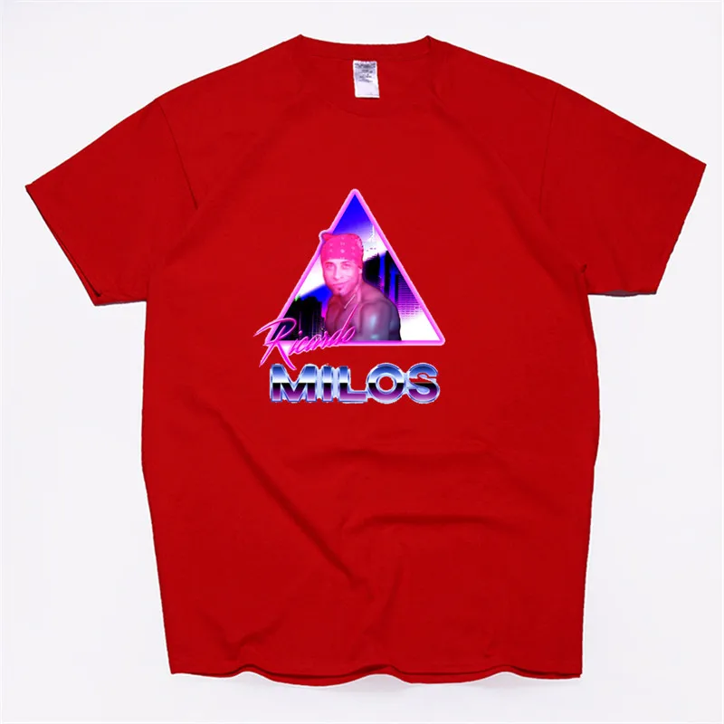 T131A-red Ricardo Milos Эстетическая Vaporwave Винтажная летняя мужская футболка Harajuku уличная хлопковая Camisetas Hombre Мужская забавная футболка - Цвет: T131A-red