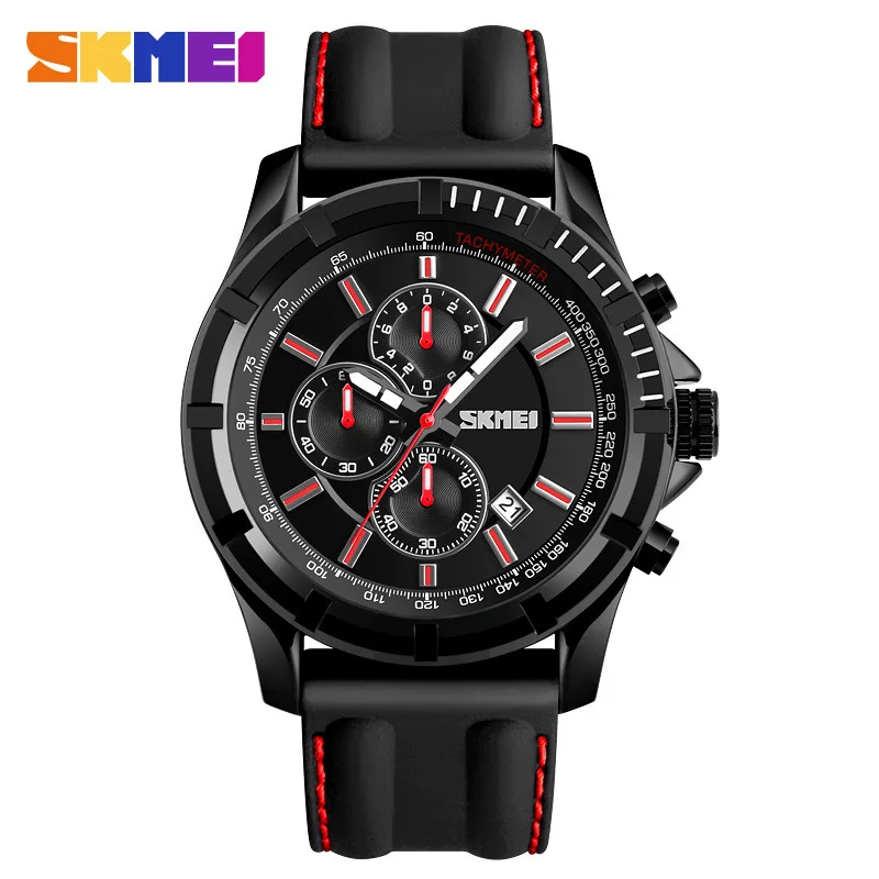 

Skmei 1352 Men Business Casual Quartz Watch Multi-functional Waterproof Three Dribbling Calendar Watch