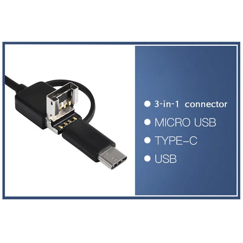 Высокое разрешение бытовой трехв-1 разъем MICROUSB, тип-c и USB ушной нос-рот эндоскоп Визуальный Инструмент для чистки ушей