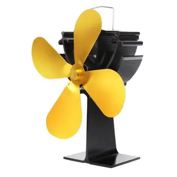 

Heat Powered 4 Blade Wood Stove Fan Aluminium Log Burner Fireplace Silent Quiet