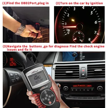 

Vehemo OBD2 Handheld Car Diagnostic Auto Engine Check Multifunction Scanner for KONNWEI KW820 Diagnostics Tool
