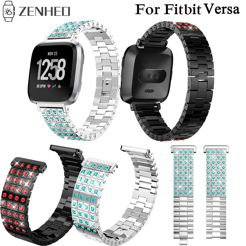 

Alloy diamond band For Fitbit Versa Frontier classic smart watch bracelet For Fitbit Versa replace sport watch band accessories