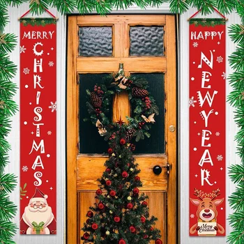 

Creative Door Curtain Hanging 1 Pair Wall Xmas Porch Pattern Ornaments