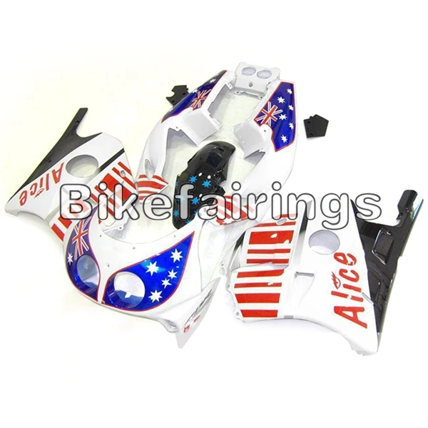 Инъекции Полный обтекатели для Honda CBR250RR CBR250 RR MC22 1990 1991 1992 1993 1994 электронный атомайзер-белого и красного цвета и синего цвета со звездами