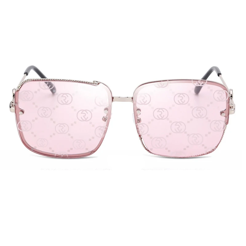 Oversized Square Sunglasses Women Luxury Brand Vintage Sunglasses For Women Female Metal Frame Gradient Lady Shield UV400