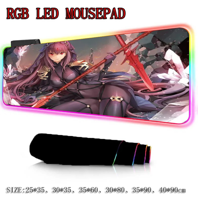 XGZ Сексуальная аниме-девушка игровой коврик для мыши RGB большой коврик для мыши геймер большой коврик для мыши компьютерный Коврик Для Мыши Led подсветка клавиатура Настольный коврик