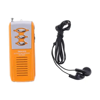 

Portable Auto Scan Mini FM Radio Receiver Belt Clip With Flashlight Earphone New
