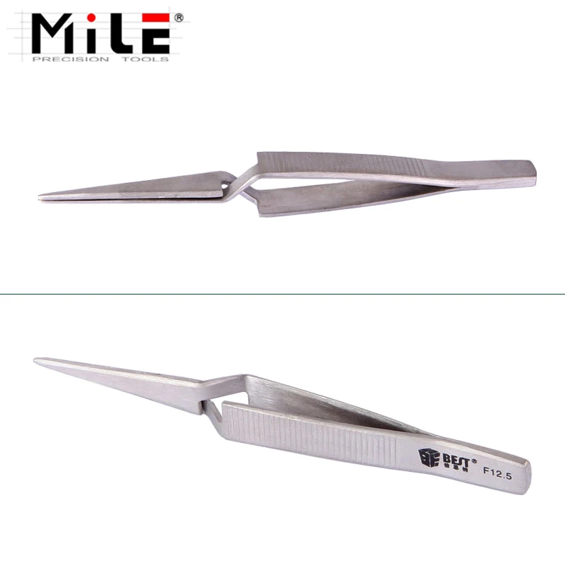 Reverse Tweezers 121mm Cross Lock Stainless Steel Precision MILE Mobile Phone Repair Manual Tool