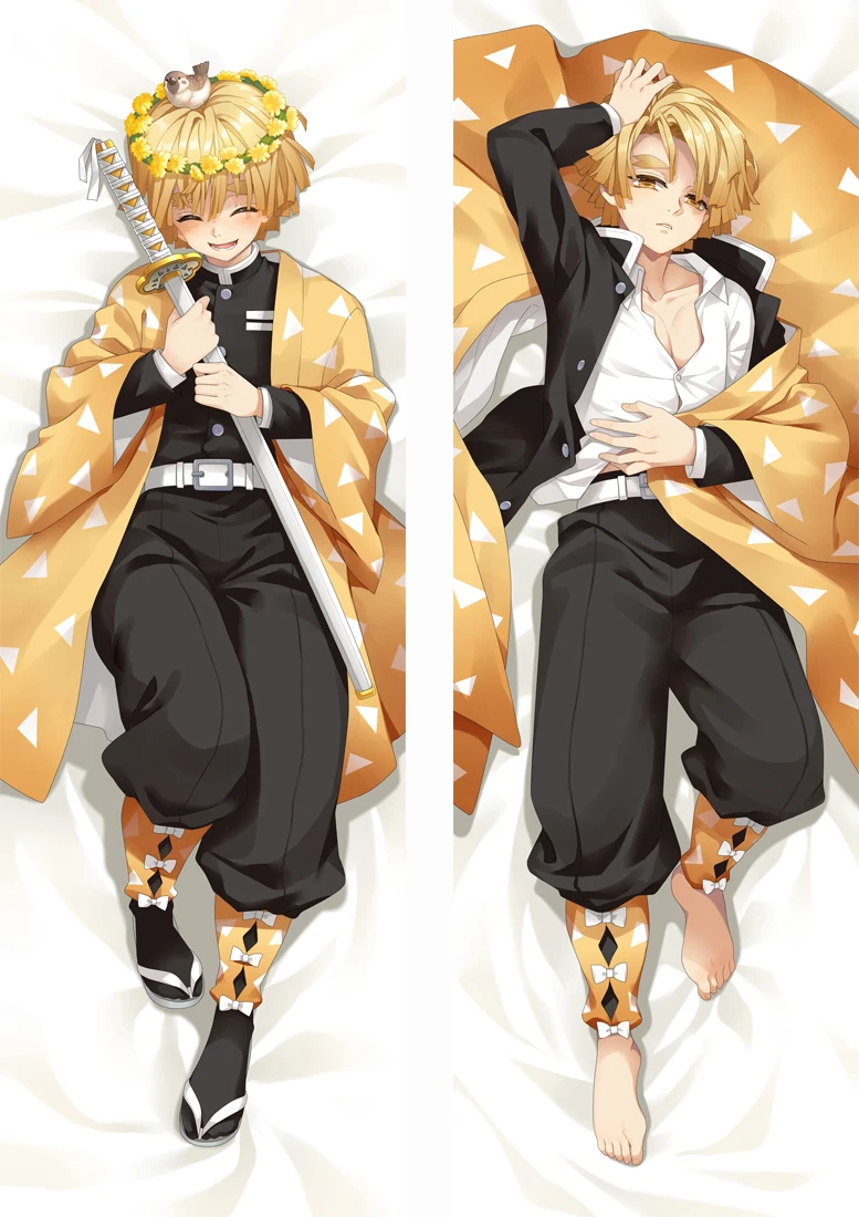 Demon Slayer: Kimetsu no Yaiba Agatsuma Zenitsu Косплей Подушка Dakimakura чехол Обнимание тела| |