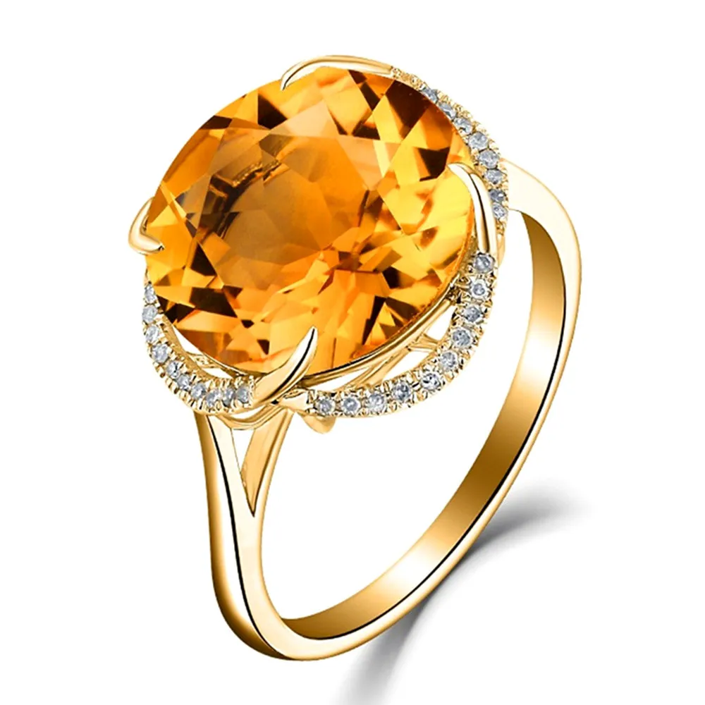 Citrine amethyst aquamarine gemstones crystal Rings for women 18k Gold color zircon diamond party jewelry bijoux bague gift Citrine amethyst aquamarine gemstones crystal Rings for women 18k Gold color zircon diamond party jewelry bijoux bague gift