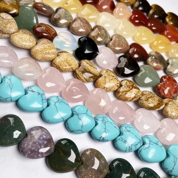 

Natural Stone Beads Heart Shaped Crystal Semi-finished Loose Beads For Jewelry Making Necklaces Accessories DIY Bracelet