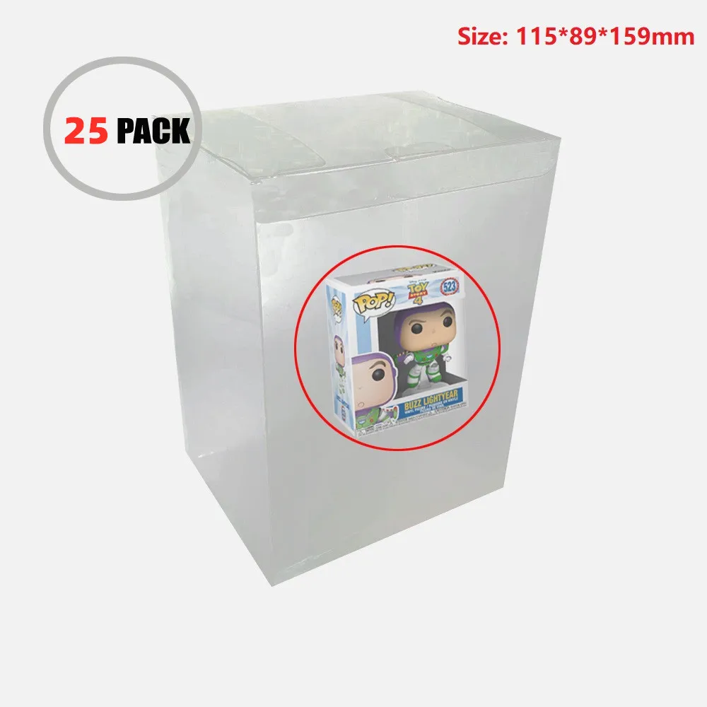 Ruitroliker 25PCS Box Protector Case Transparent Sleeve Plastic Protection for Funko Pop 4 Inch Vinyl Figures