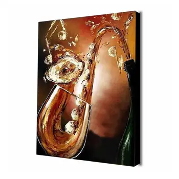 

Hand Painted Abstract Music Score and Saxophone Oil Painting on Canvas Musical Instrument Classroom Decoration Pictures