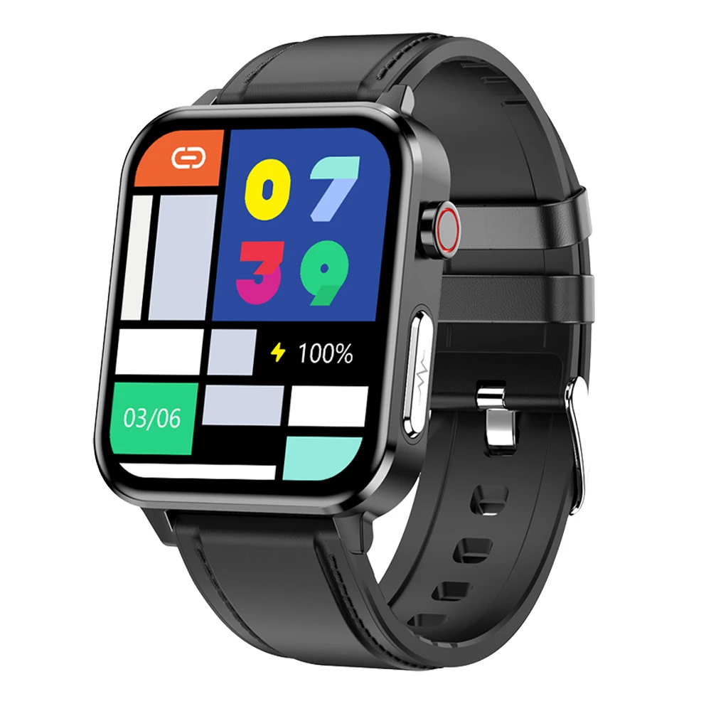 1.7 Inch Square HD Color Screen ECG PPG Smart Watch Men Body Temperature Heart Rate Blood Pressure Smartwatch IP68 Waterproof