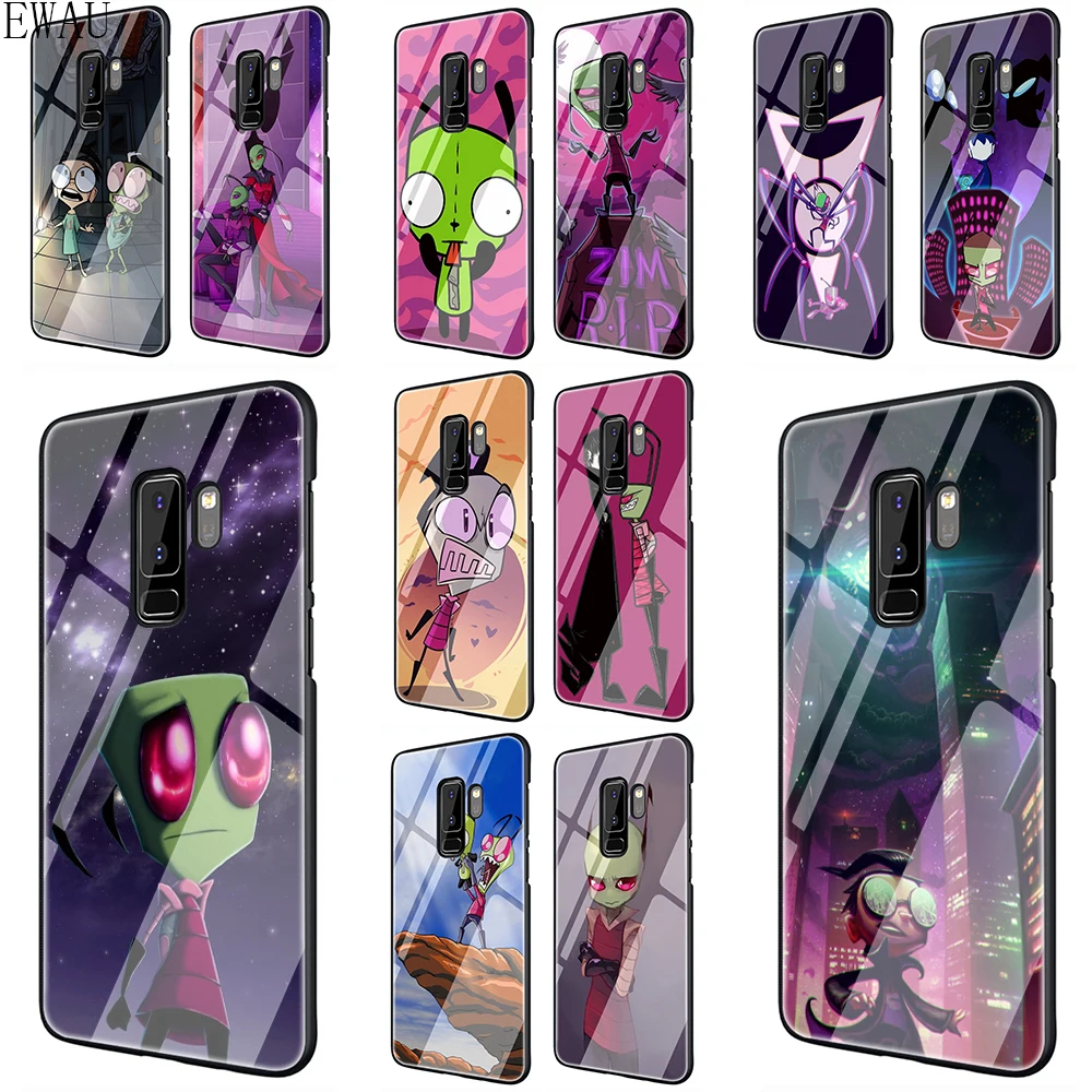 

EWAU invader zim Tempered Glass phone case for Samsung S7 Edge S8 S9 S10 Note 8 9 10 plus A10 20 30 40 50 60 70