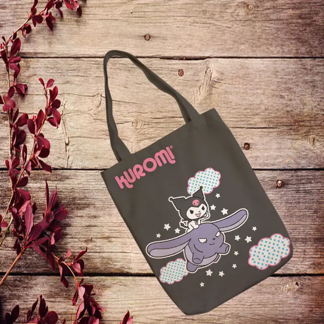 Kuromi Anime Style Canvas Shoulder Bags Kawaii Store KawaiiMerch