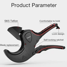 

SK5 Material Ratchet Blade Workshop Manual Tool Accessories Pipe Cutter 32-75MM Tube Scissors PVC/PE/VE Hose Splitting Knife Kit