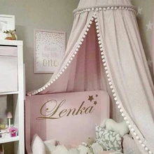 Koodykids декор для детской комнаты из хлопка балдахин для детской кроватки с маленькими помпонами комаров для маленьких мальчиков и девочек детская комната балдахин для детской кроватки Декор