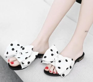 Women's Flat Sandals Bow Tie Slippers Flat Sandals Open Toe Summer Shoes Women's Party Beach Women's Shoes