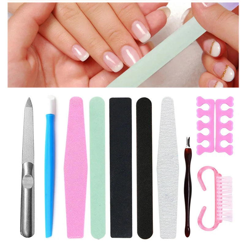 

Professional Sandpaper Nail File Double Side Sanding Buffer Block Set Washable Nail Files For UV Gel Polish Sponge Manicure Tool