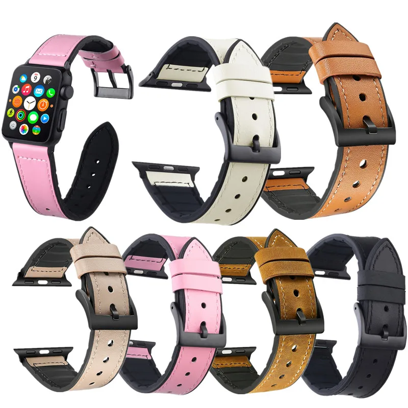 

New Style Leather Apple Watch Bands For Apple Watch Series 1/2/3 42/38mm Replacement Bracelet Straps for iWatch Series 4 40/44mm