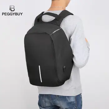 

Large Capacity Business Backpack with USB Charging Socket Solid Color Multi-functional Outdoor Travel Anti-theft Rucksack