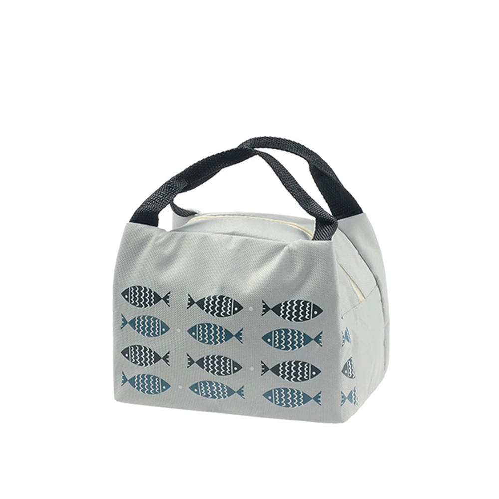 Креативная переносная сумка для обеда из ткани Оксфорд с рисунком рыбы, изолирующая сумка для пикника на открытом воздухе - Цвет: C