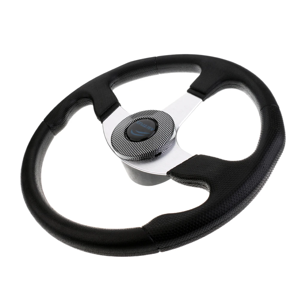 Durable Aluminum Alloy Marine Boat Yacht Steering Wheel 3 Spoke 340mm 3/4 inch