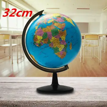 

32CM Blue Large Rotating World Globe with Stand Map of Earth Geography School Educational Tool Home Office Decor Ornament Gift