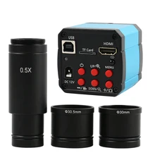2K 23MP 1080P HDMI USB промышленная TF карта цифровой C moun видео микроскоп камера+ 0.5X адаптер для окуляра объектив 30 мм 30,5 м кольцо