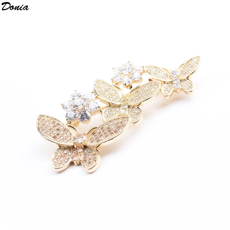 Donia jewelry New retro  yellow butterfly brooch high-end atmosphere luxury insect pin anti-wardrobe malfunction female
