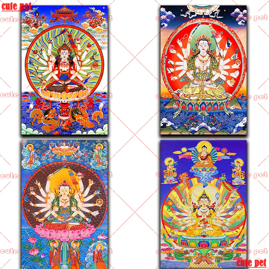 DIY квадратная круглая вышивка Cundi Bodhisattva алмазная живопись космическая крестиком
