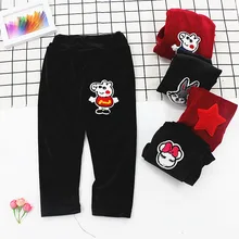 Детские золотистые бархатные леггинсы на осень и зиму, штаны с хлопковой подкладкой, верхняя одежда, эластичные штаны для мальчиков и девочек 1-9 лет