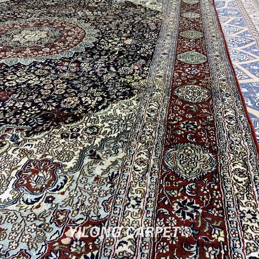Yilong 6'x9' Vantage Традиционный персидский ковер ручной завязанный кашмирский шелковый ковер(YXR366B
