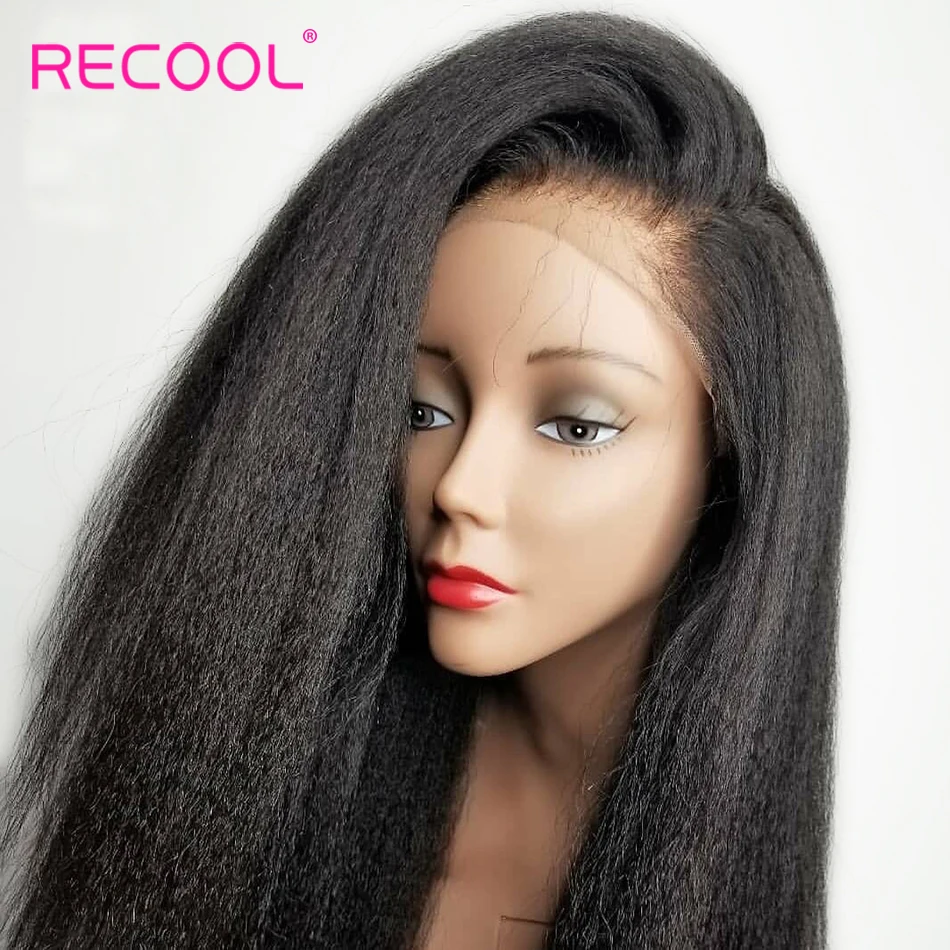 Кудрявый прямой парик фронта шнурка человеческих волос парики Recool 360 фронта шнурка al парик бразильского шнурка фронта парик грубой яки человеческих волос парик