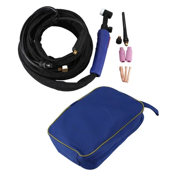 

220A 3.7m Welding Gas Torch Kit WP-17FV Air-cooled Tig Welding Torch with Flexible Head Body and Gas Valve for Welder