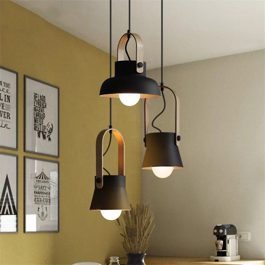 Billig Nordic Loft LED Eisen Anhänger Lichter Restaurant Zimmer Schlafzimmer Einfache Hängelampe Hause Innen Küche kunst de anhänger lampe Beleuchtung