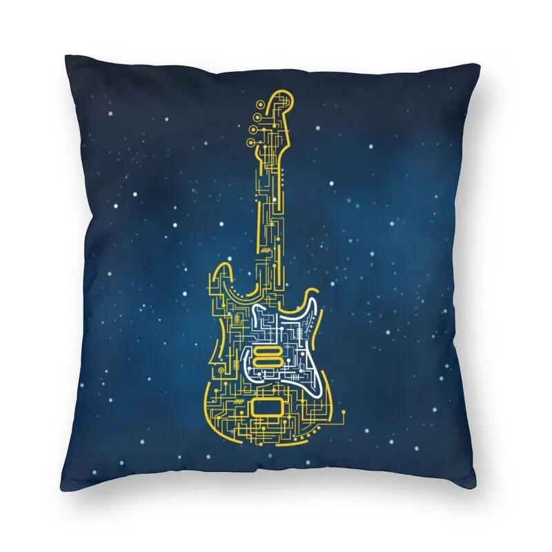 

Space Guitar Cushion Cover Sofa Home Decorative Guitarist Musician Music Square Pillow Cover 45x45