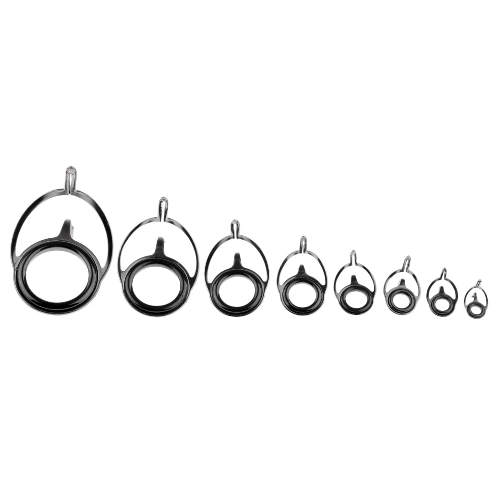 75Pcs/box Fishing Rod Guides Double Foot Stainless Steel Frame Ceramic Ring Reel Care Accessories