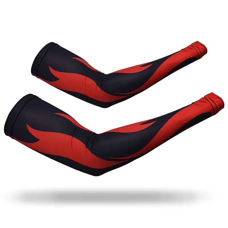 4-L 1pair Fashion Pritned Sun Protection Motorcycle Arm Sleeves Ice Silk Breathable Arm Protection Sleeve for Men Moto Accessories - Color: 4-L