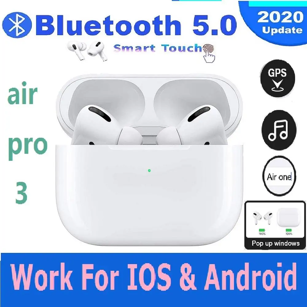 

pro 3 TWS wireless headset bluetooth headset 5.0 is suitable for all smart phones 1:1 support rename GPS positioning
