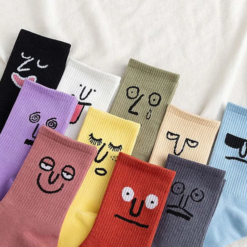 Унисекс Surprise Mid Мужские носки Harajuku цветные Смешные мужские 100 хлопок 1 пара Kawaii