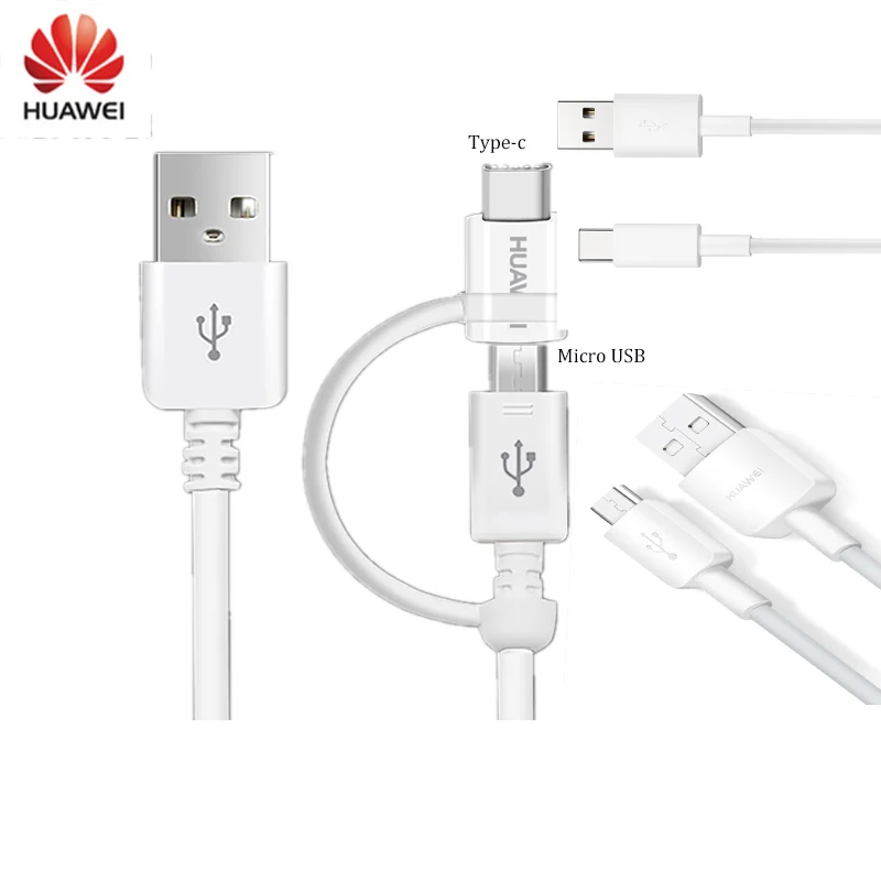 Huawei P20 дорожное зарядное устройство 2 в 1 Micro USB Typc C Kabel Originele 2A 1,5 M type-C Lading kabel Mate10 Mate9 Pro Lite Honor V10