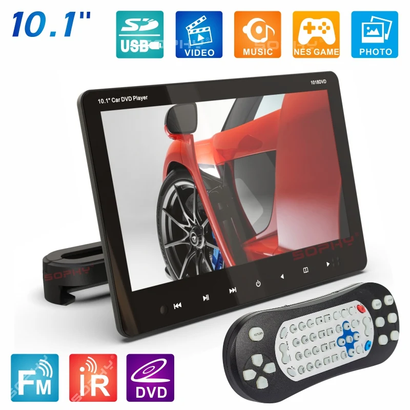 New 10.1 Inches External Car Headrest DVD Player Rear Seat Screen Monitor DVD/VCD USB/SD/HDMI/IR/FM
