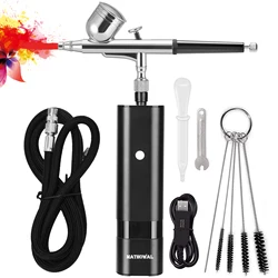 30psi airbrush kits com compressor de ar 0.4mm bocal dupla ação gravidade alimentação pistola de pintura para maquiagem decoração do bolo arte artesanato