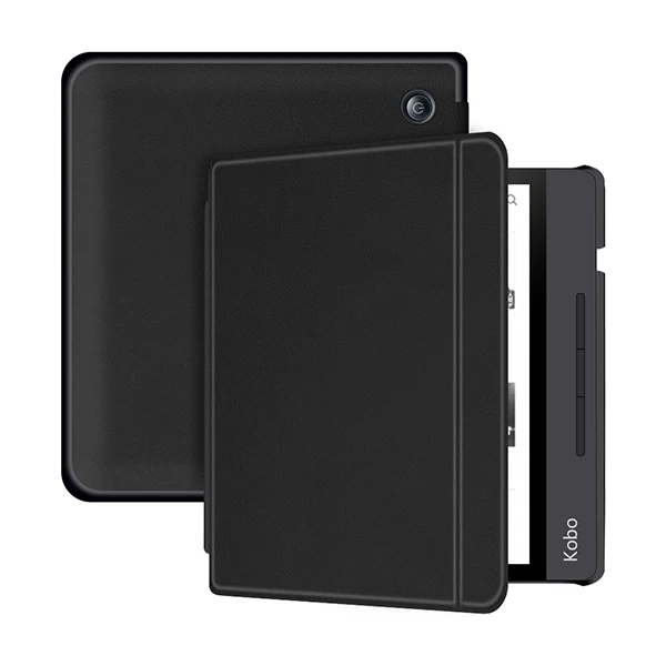 Чехол для Kobo Libra H2O, чехол для Kobo Libra H2O, 7 дюймов, e-reader, электронная книга Smart funda, чехол, Бесплатный стилус+ пленка - Цвет: black