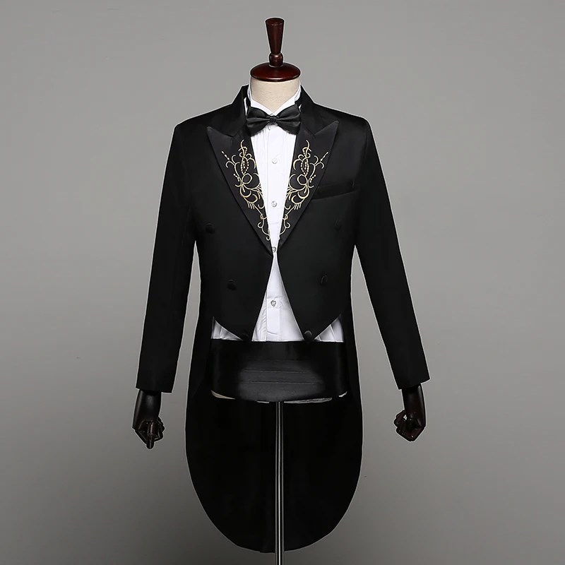 style 6 4PCS Мужской смокинг мужской костюм фрак сценический для певца черные свадебные смокинги для мужские костюмы Homme Jazz костюм танцевальные костюмы SL1586 - Цвет: style 6 4PCS