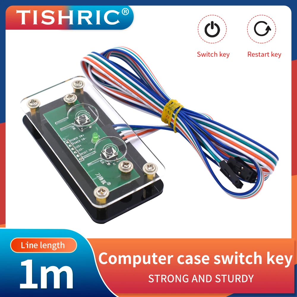 TISHRIC Key On Button of Computer Case Key Button 1m PC Power Button