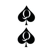 Q of Spades Tattoos Waterproof Temporary Tattoo Stickers Tatouage Stitch  Fake Tatoo Body Art Flash Tattoo Henna Tatoo Men 1