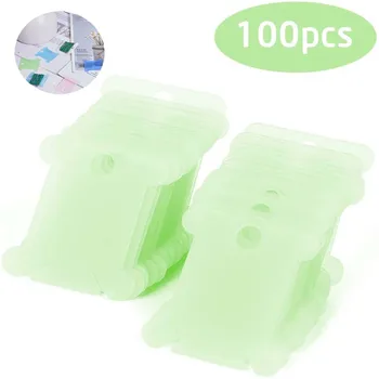 

LMDZ 100 Pcs Green Plastic Floss Bobbin, Sewing Thread Winding Plate Board Card for Embroidery Thread Bobbins Organizer